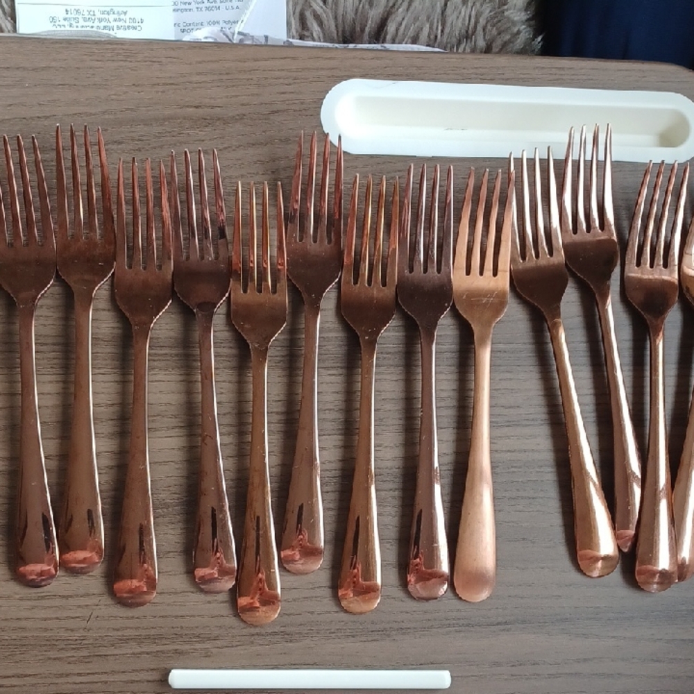 15 Rose Gold Stainless Forks